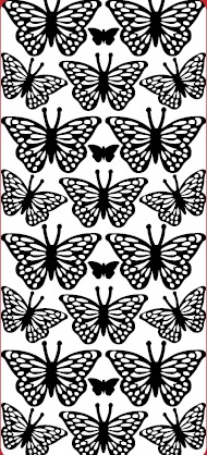 5ks Kontury 10x23 - motýlci mix, stříbrné