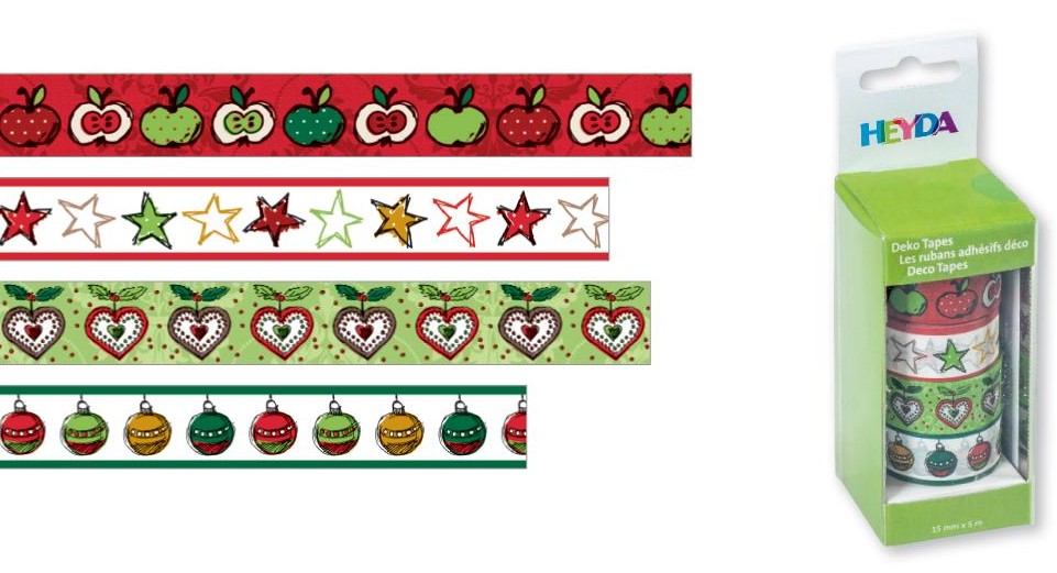 Páska lepicí papírová 4ks - jablka