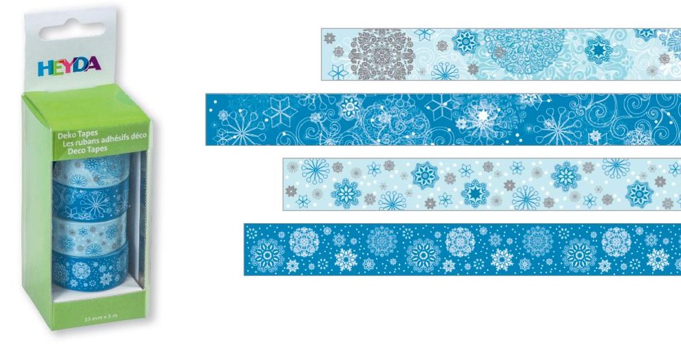 Páska lepicí papírová 4ks - vločky