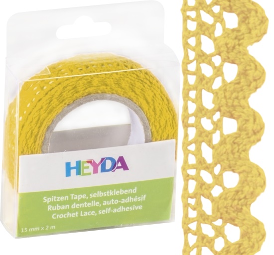 Páska samolepicí 1,5cm x 2m textilní žlutá