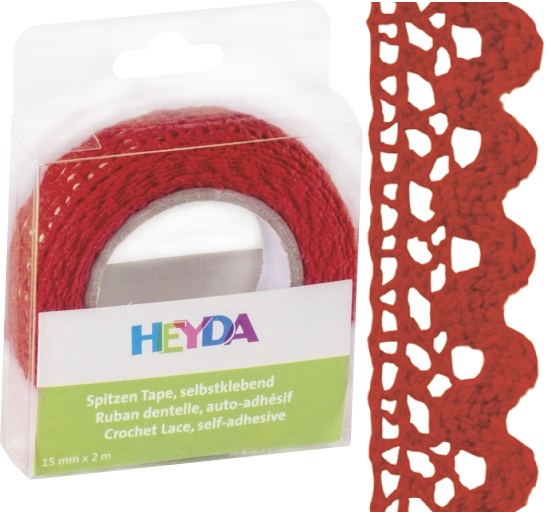 Páska samolepicí 1,5cm x 2m textilní červená