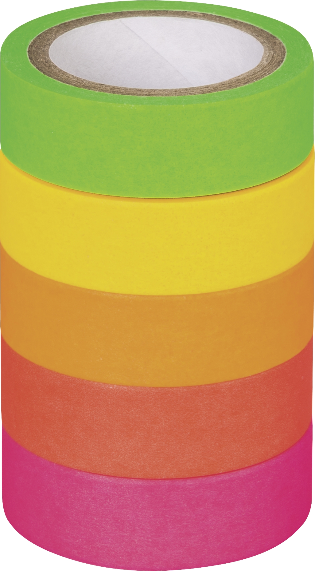 Páska lepicí papírová, 5ks - neon, matná