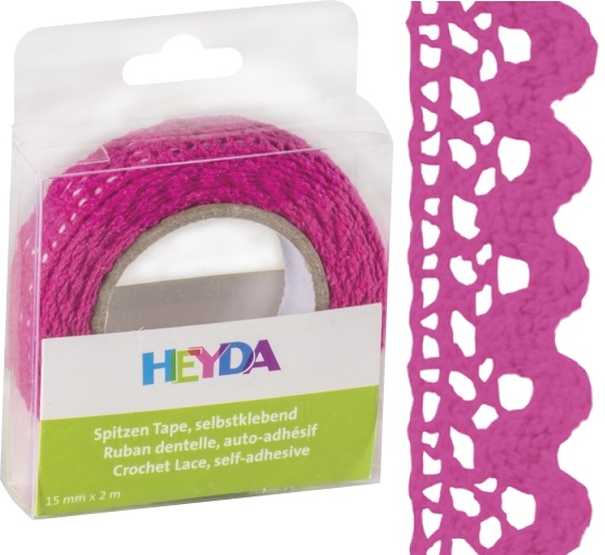 Páska samolepicí 1,5cm x 2m textilní pink