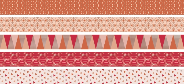 Páska papírová mini lepicí 5ks - červená