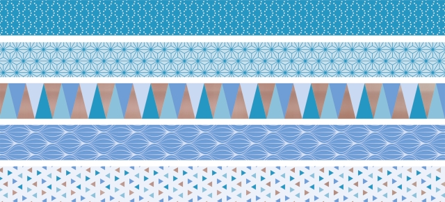 Páska papírová mini lepicí 5ks - azur