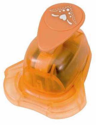 Děrovač oranžový rohový - srdce