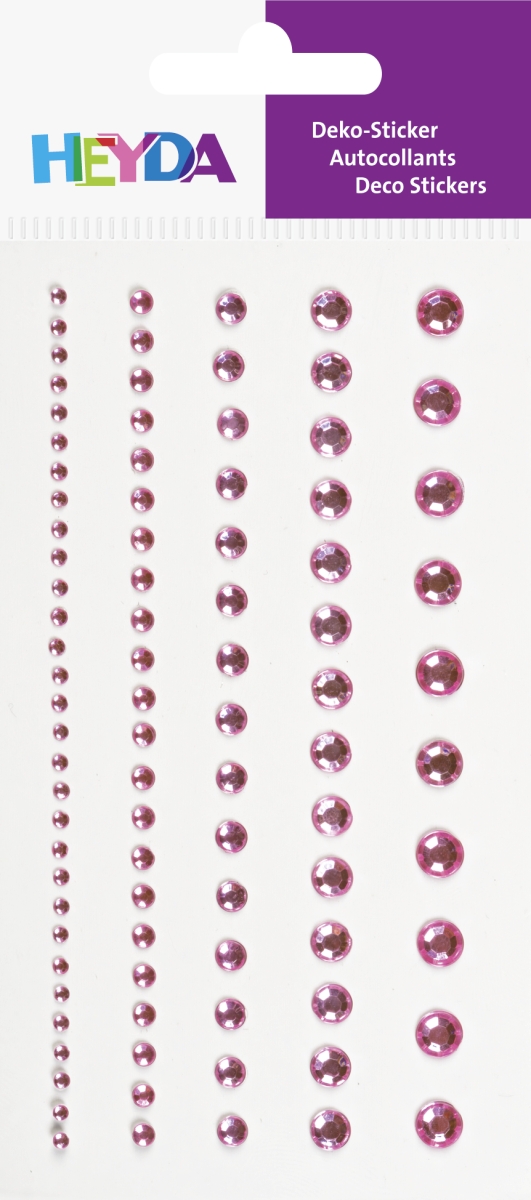 Dekorační kamínek samolepicí 95ks - růžový