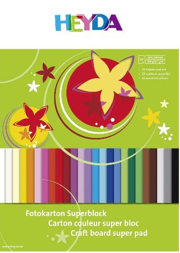 Blok fotokartonů 25 listů 24x34 300g 25barev