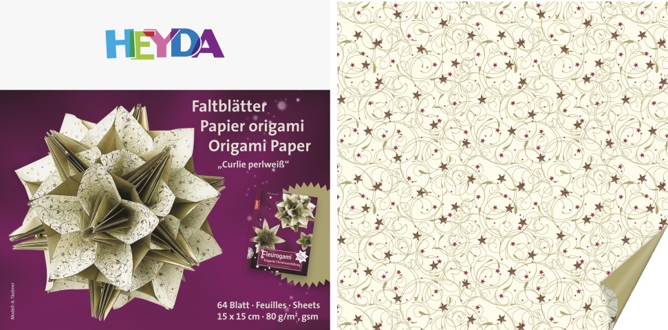 Origami papír 64ks perlový/zlatý - 15x15cm