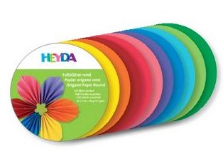 Origami papír kulaté 100ks mix barev - průměr 10cm