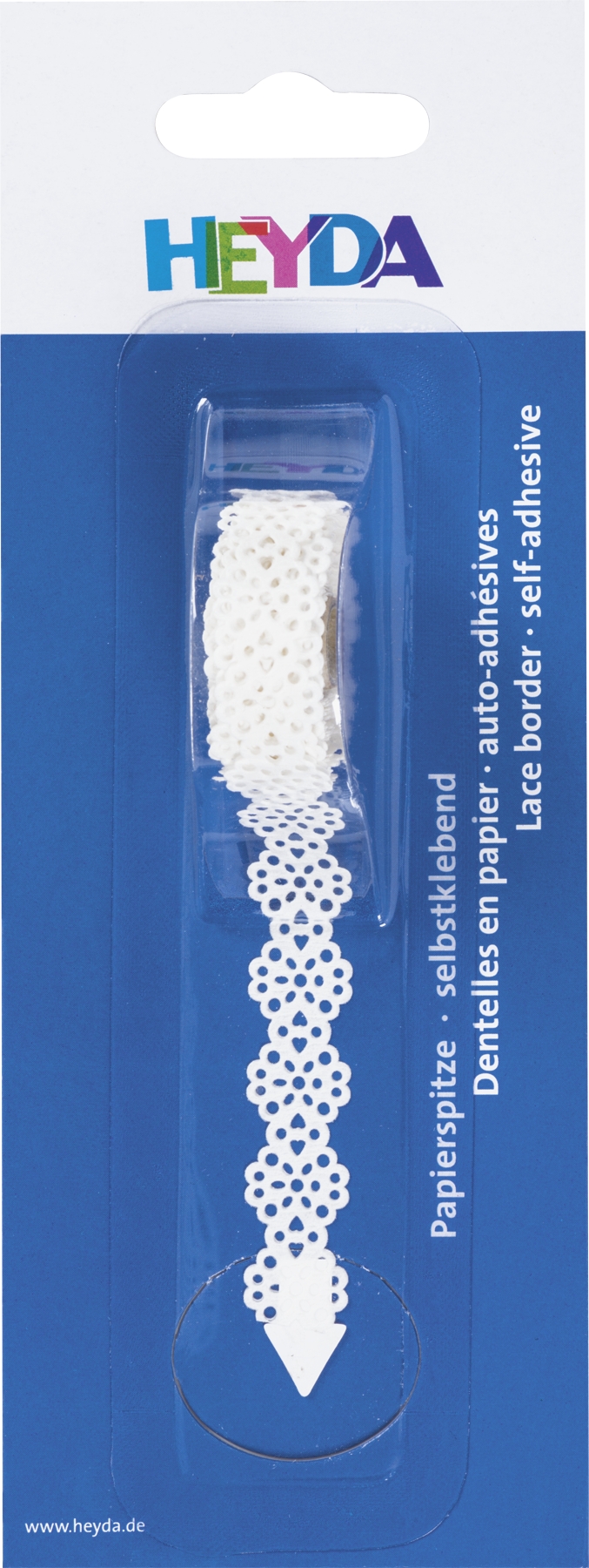 Samolepicí krajka 2 m - květiny 14 mm bílý