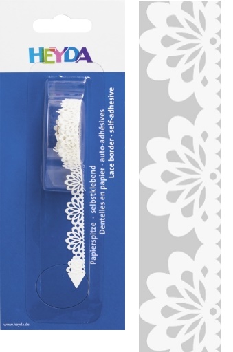 Samolepicí krajka 2 m - vějířky 10 mm bílý