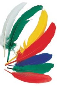 12 ks Indiánská brka střední 15-22 cm, barevný mix