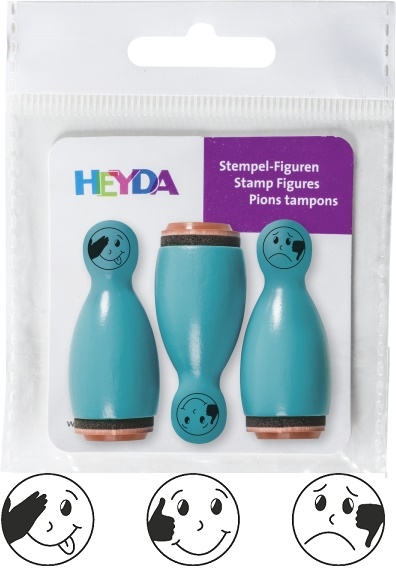 Razítka dřevěné kuželky - tyrkys 3ks