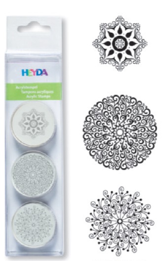 Razítko akryl kulaté - ornament 3ks