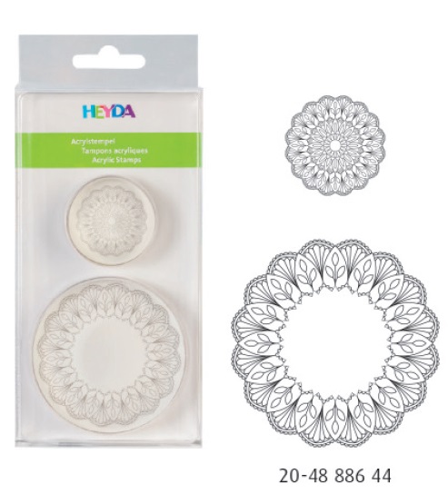 Razítko akryl kulaté - ornament 2ks