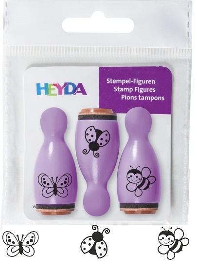 Razítka dřevěné kuželky - motýlci 3ks