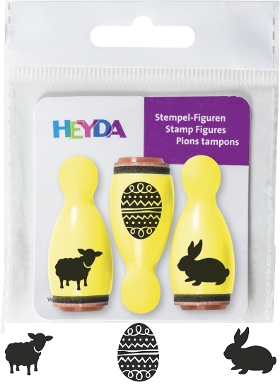 Razítka dřevěné kuželky - velikonoce 3ks