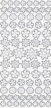 AKCE Kontury 10x23 - květy, zlaté třpytivé