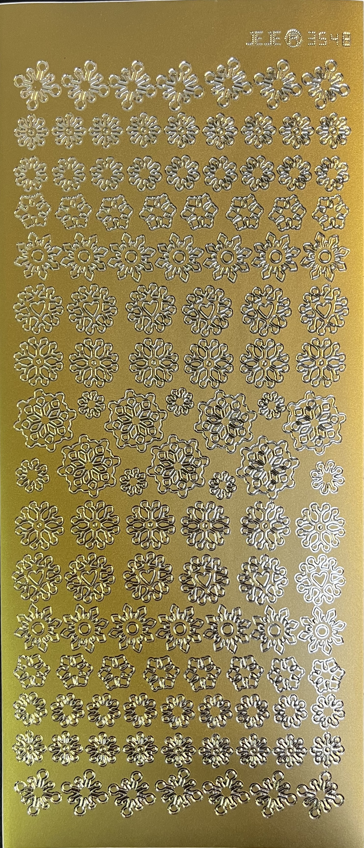 Obrysové samolepky 5ks, 10x23 cm - ornamenty, zlaté