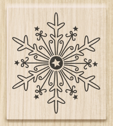 Razítko dřevěné 3,9x4,5 - vločka