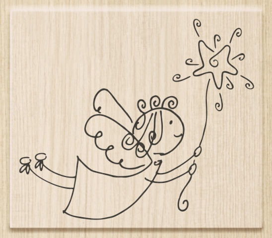 Razítko dřevěné 7x6 - letící andílek