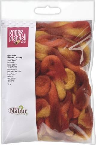 Ovčí vlna 25g červeno-oranžová