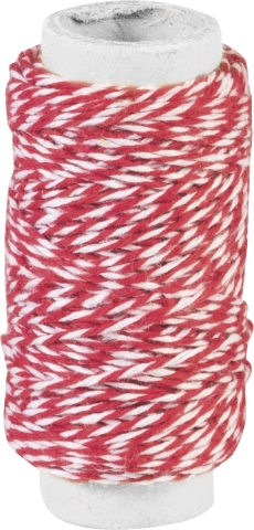 Provázek bavlna 20m červený/bílý