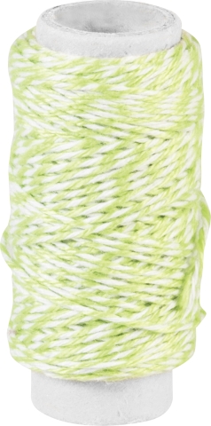 Provázek bavlna 20m sv.zelený/bílý