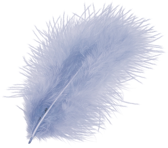 Peří Marabu 10cm - světle modré 15ks
