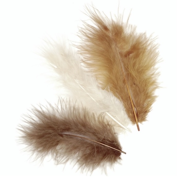 Peří Marabu 10cm - mix hnědý 15ks