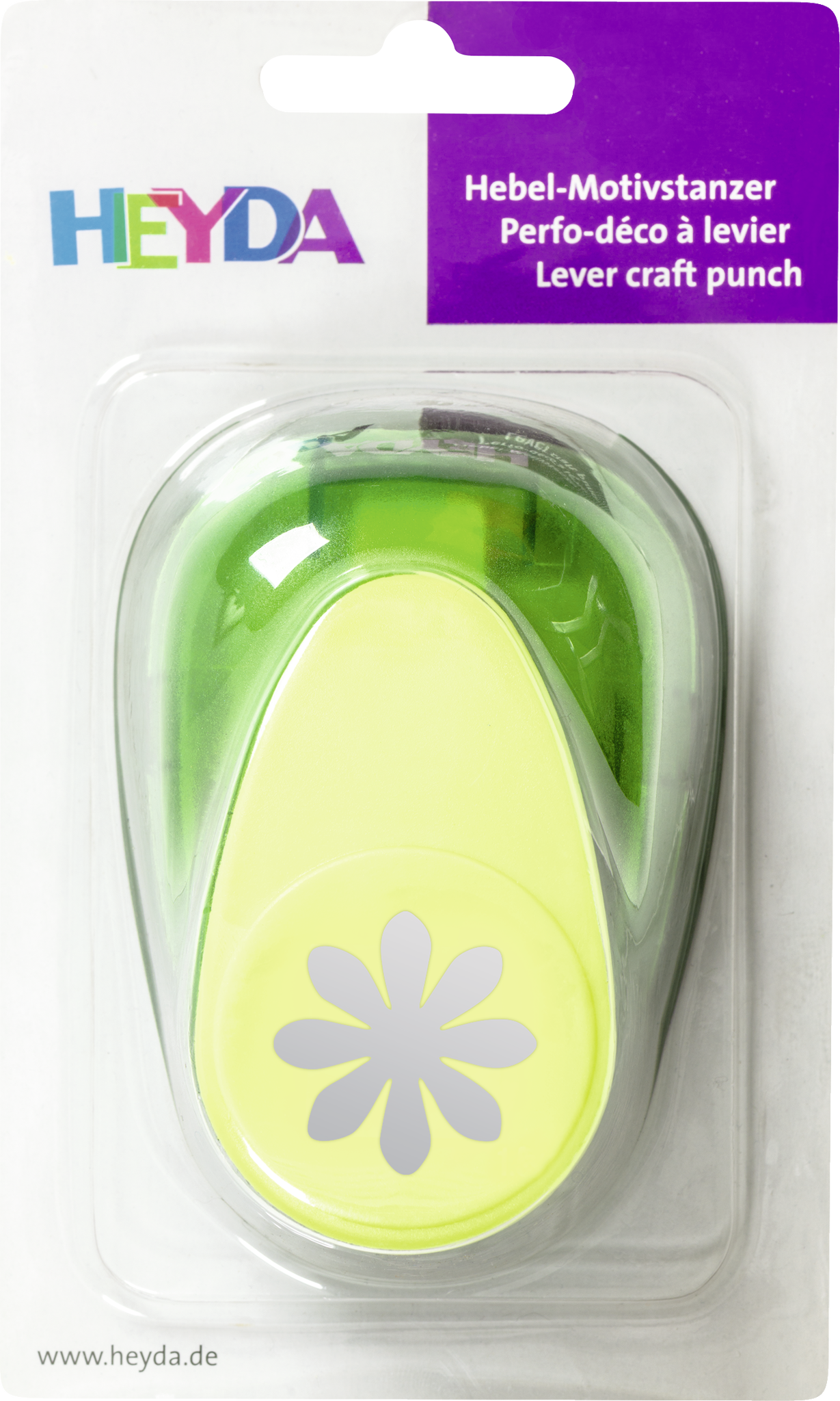 Děrovač zelený 38 mm - kytička