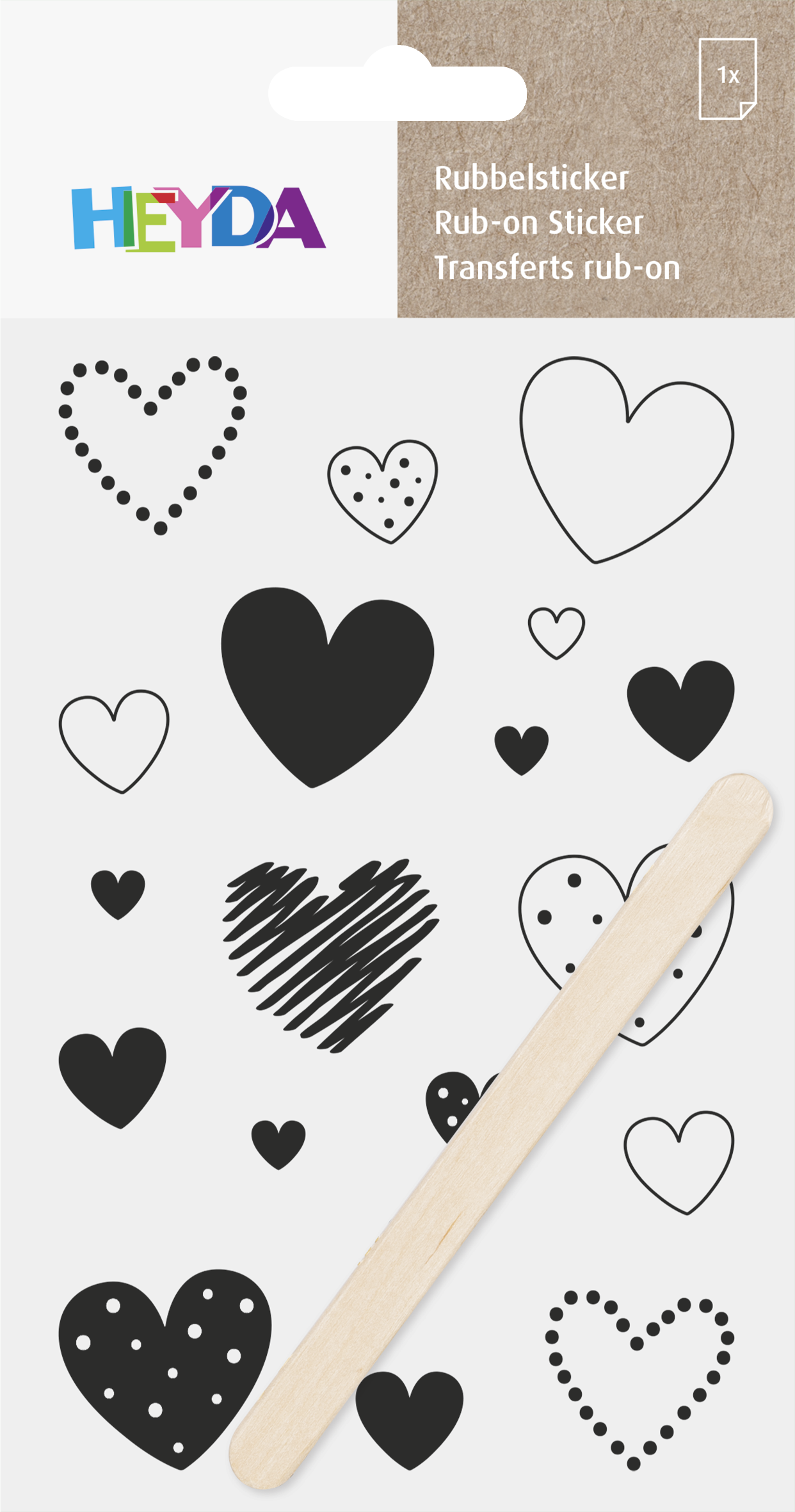 Propisoty 10x19 cm - srdce, černé