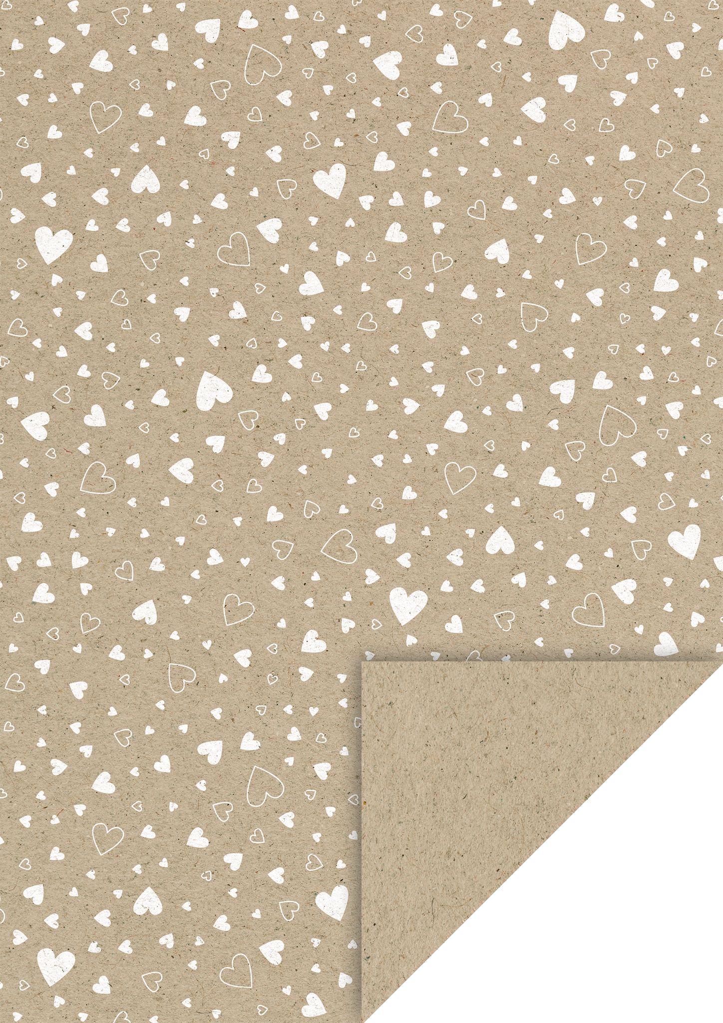 Natur papír A4, 220 g, bílá srdce, 10 listů