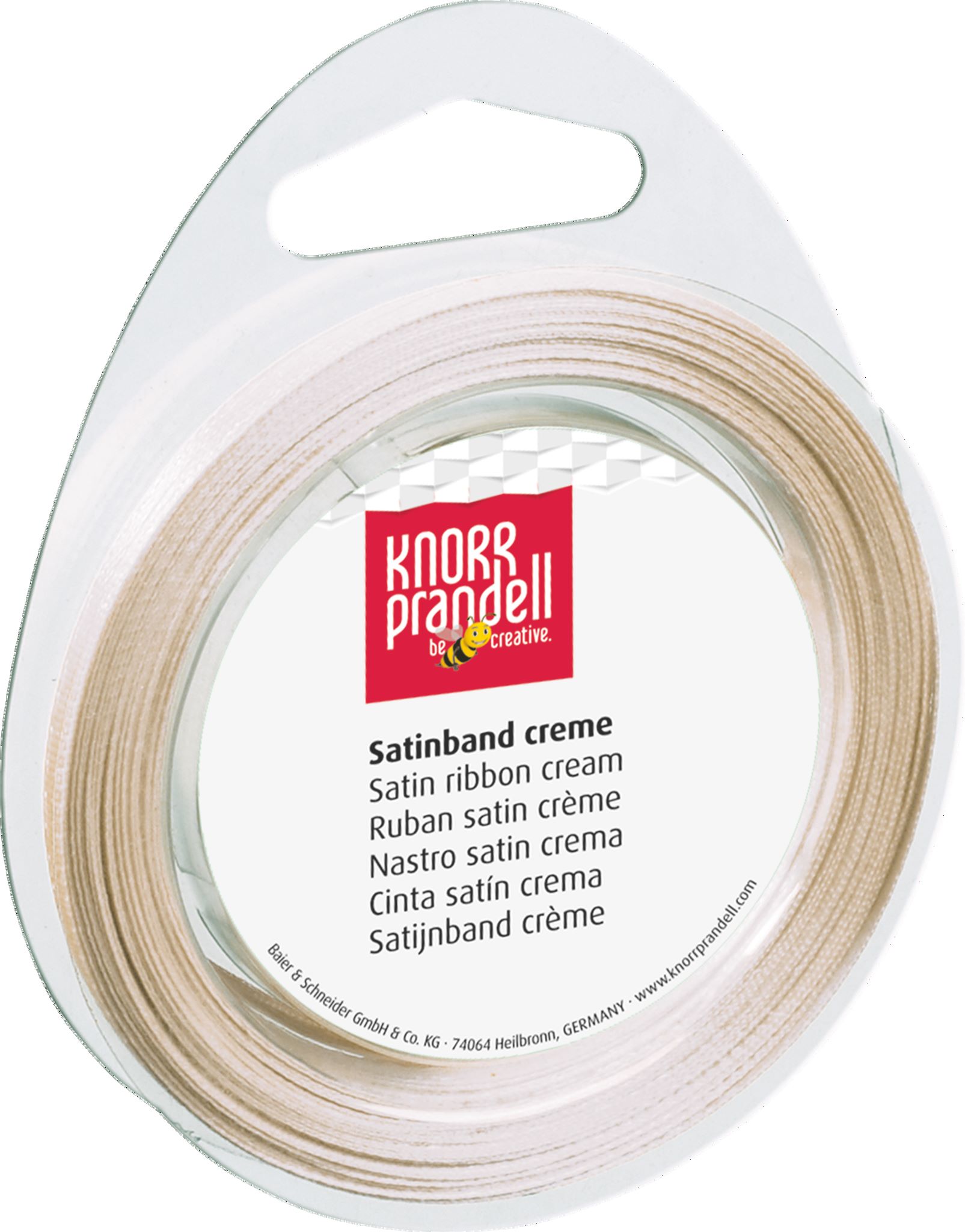 Saténová stuha 3mm x 10m krémová