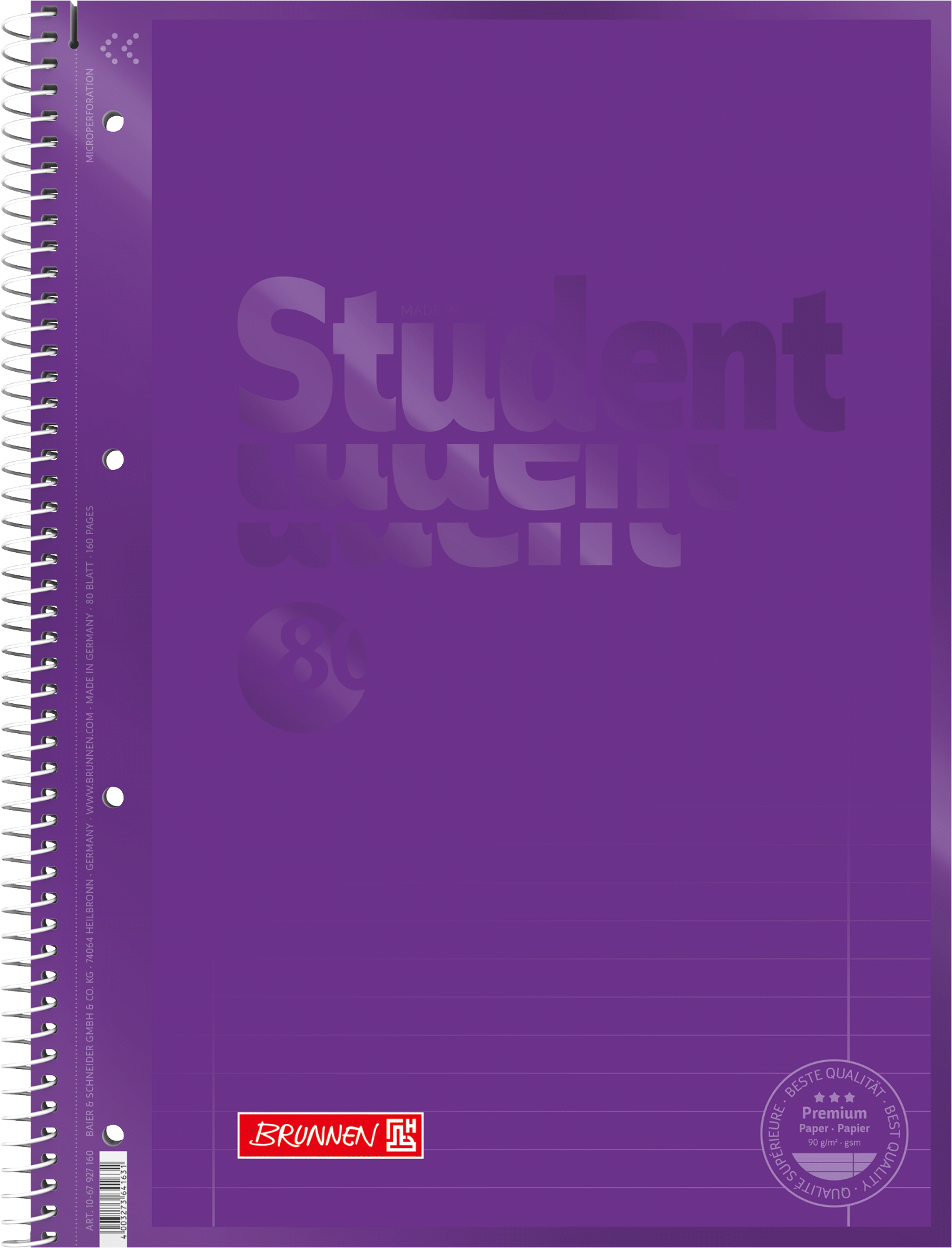 Student blok A4 CC, fialový, linka, 80listů, 90g