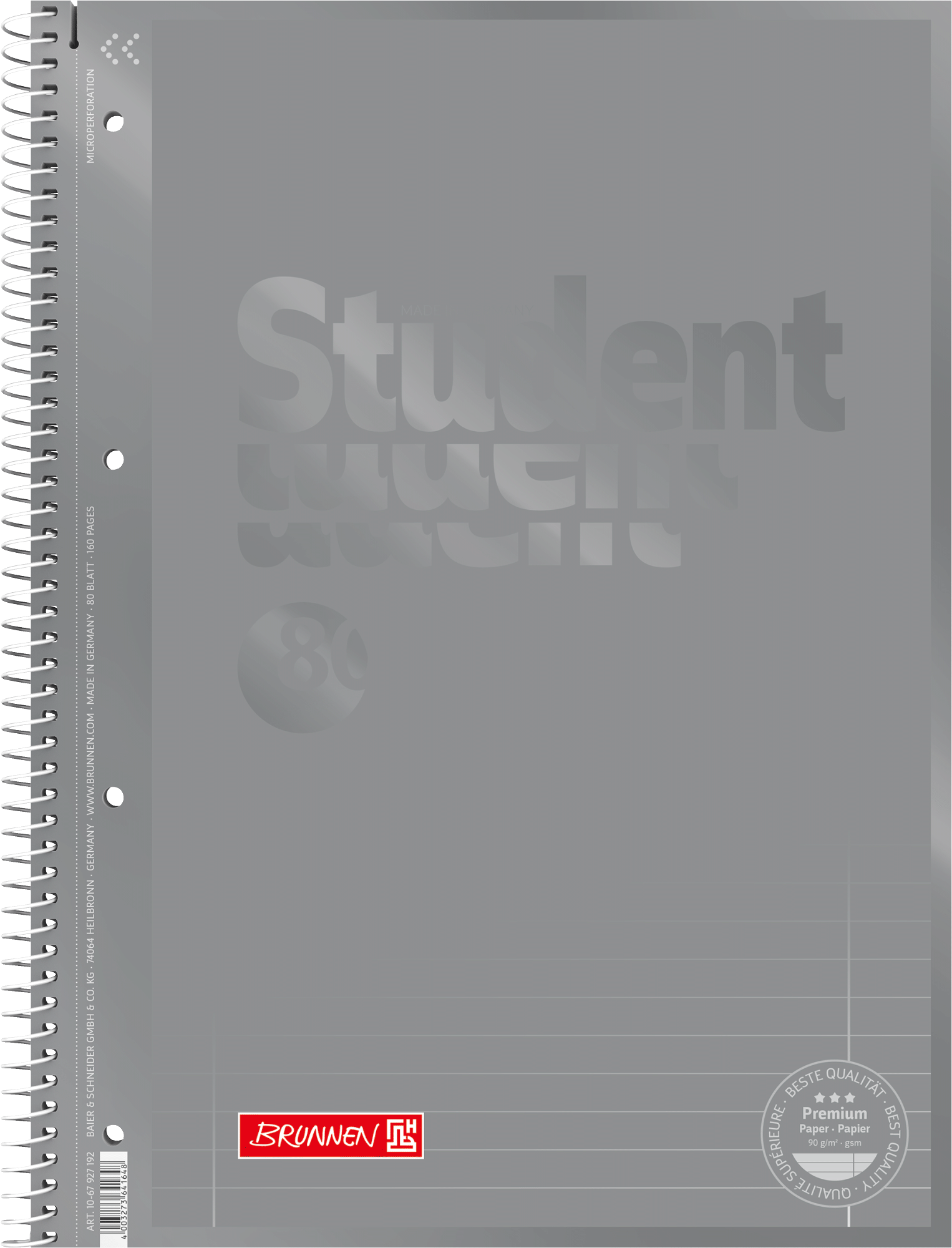 Student blok A4 CC, stříbrný, linka, 80listů, 90g