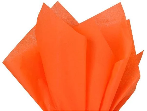 Hedvábný papír 50x70 oranžový, 5 listů