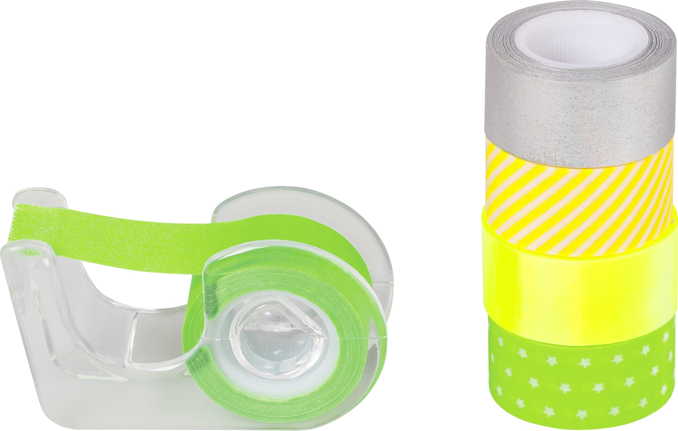 Páska papírová mini lepicí 5ks - neon, zelená