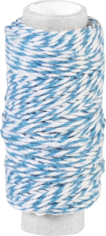 Provázek bavlna 20m modrý/bílý