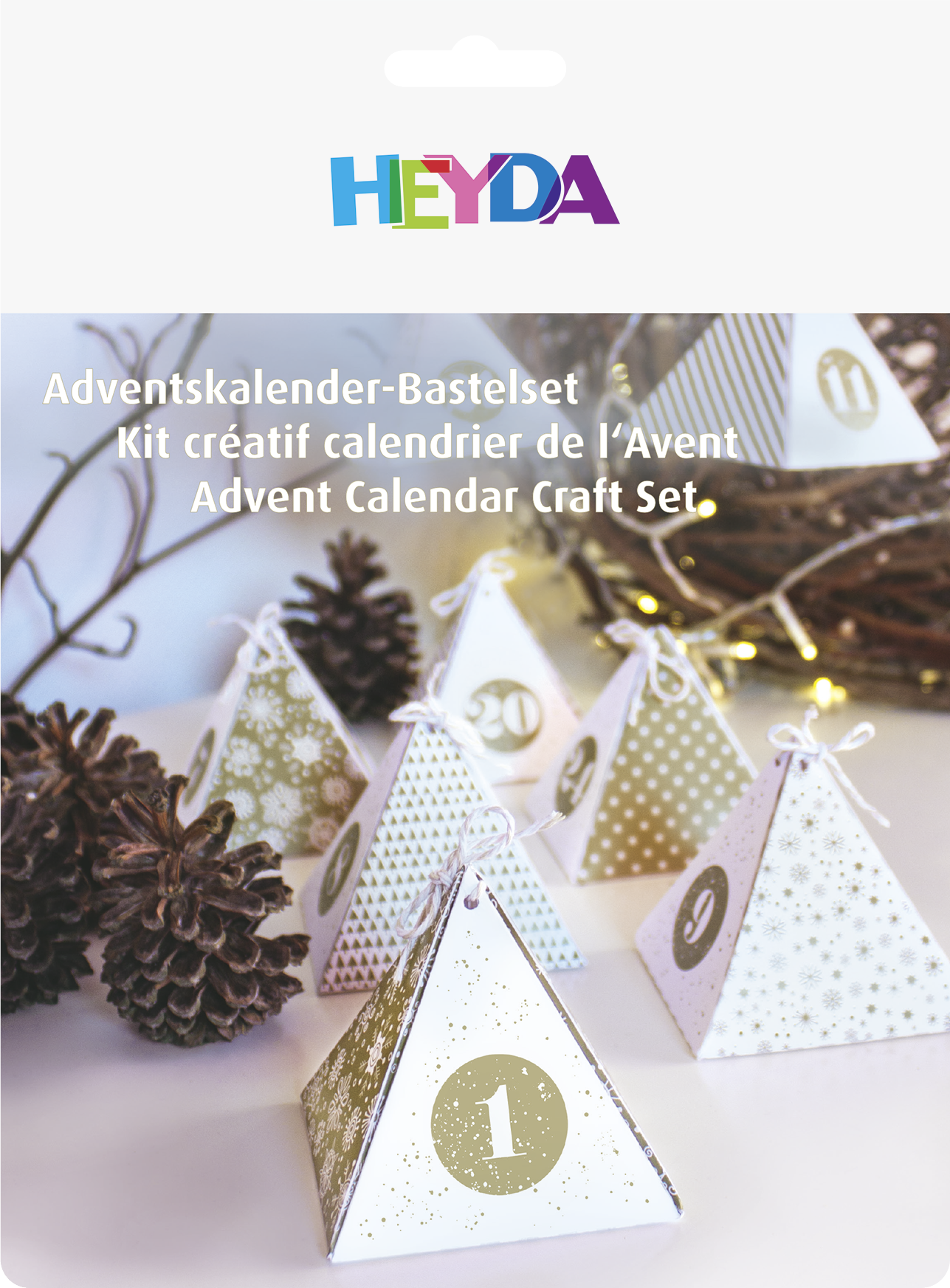 Set pro výrobu vlastního adventního kalendáře zlato/bílý